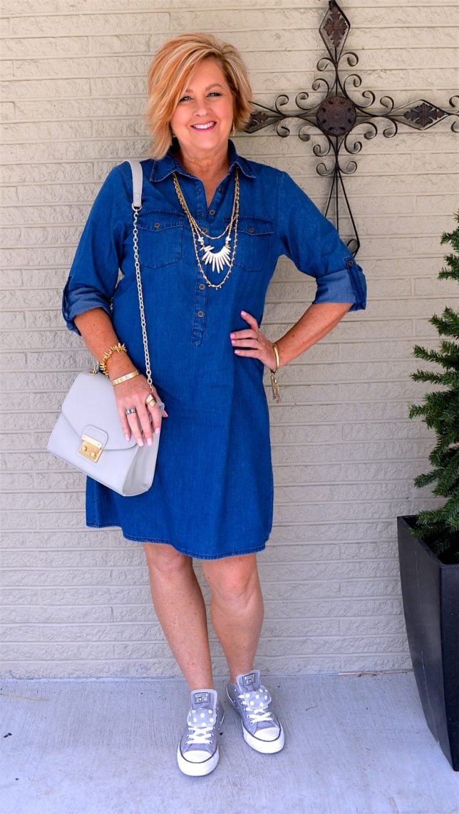 50 Is Not Old | How To Style A Denim Dress