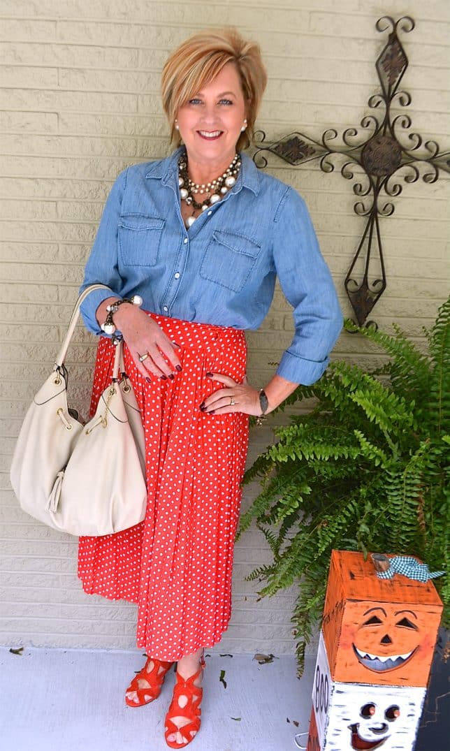 50 IS NOT OLD | CHAMBRAY AND POLKA DOTS