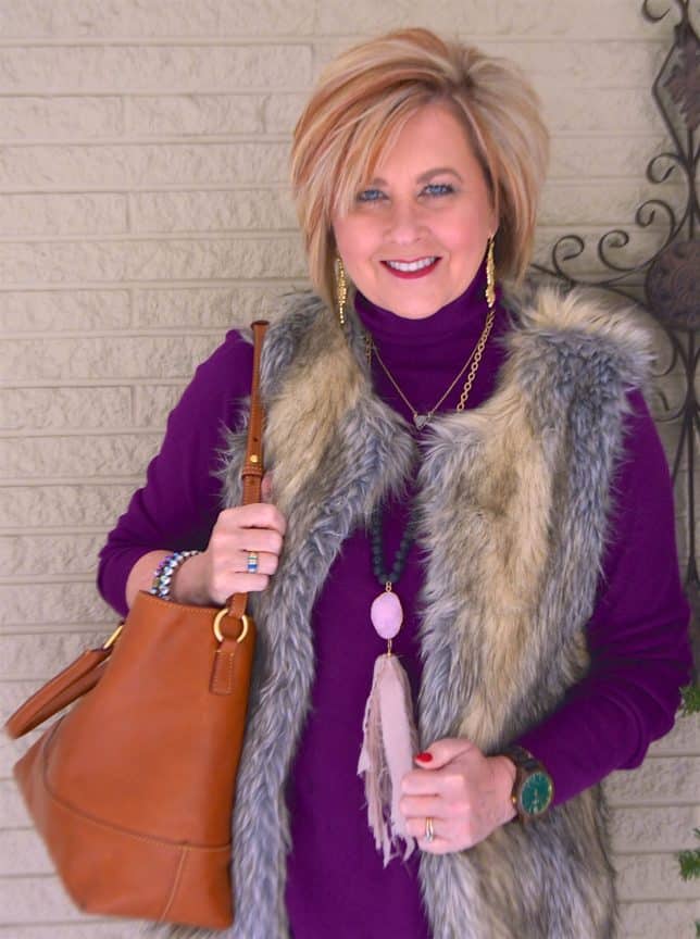 50 IS NOT OLD | FAUX FUR VEST FOR WARMTH