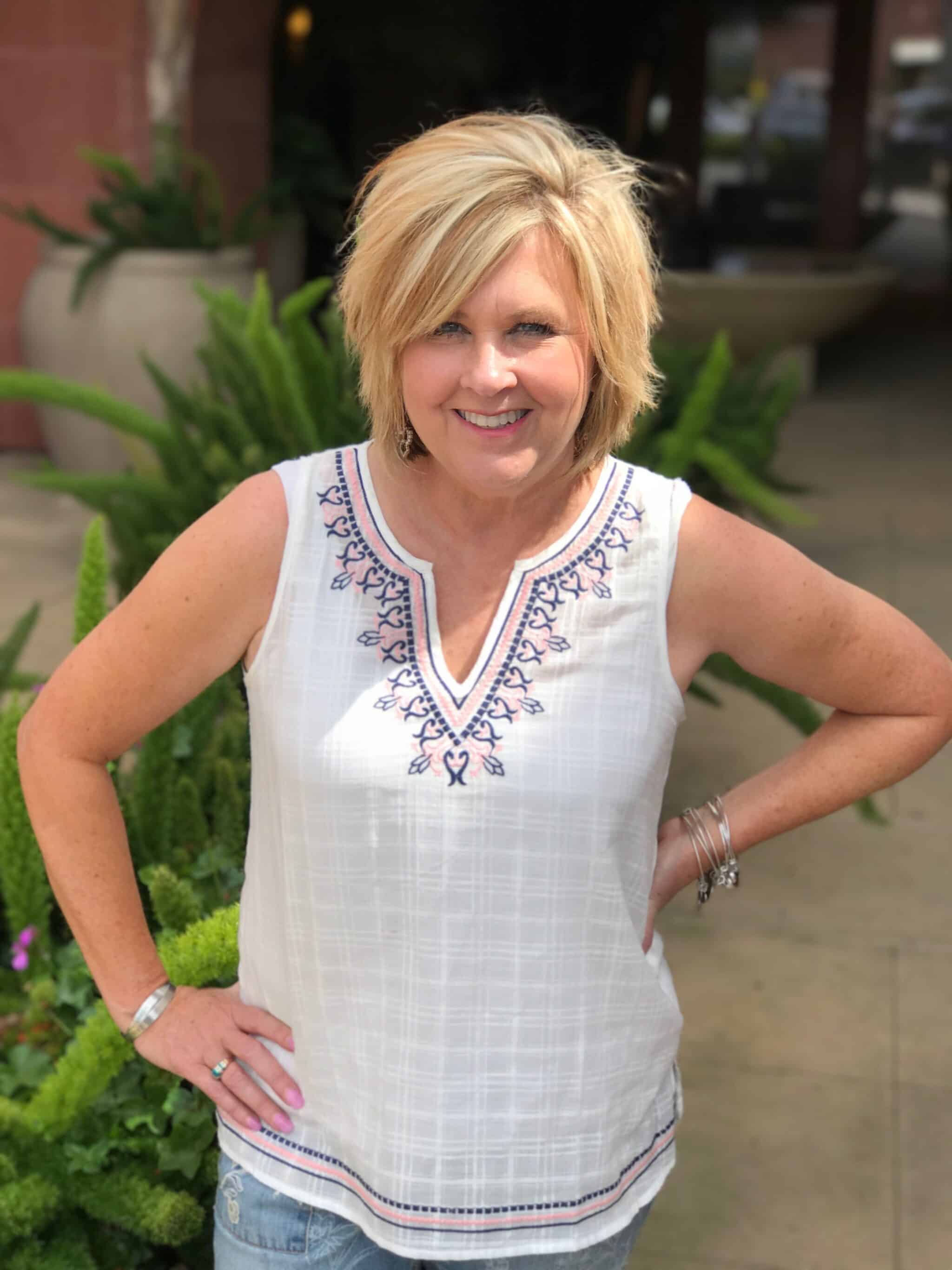 50 IS NOT OLD | EMBROIDERED JEANS AND TOP