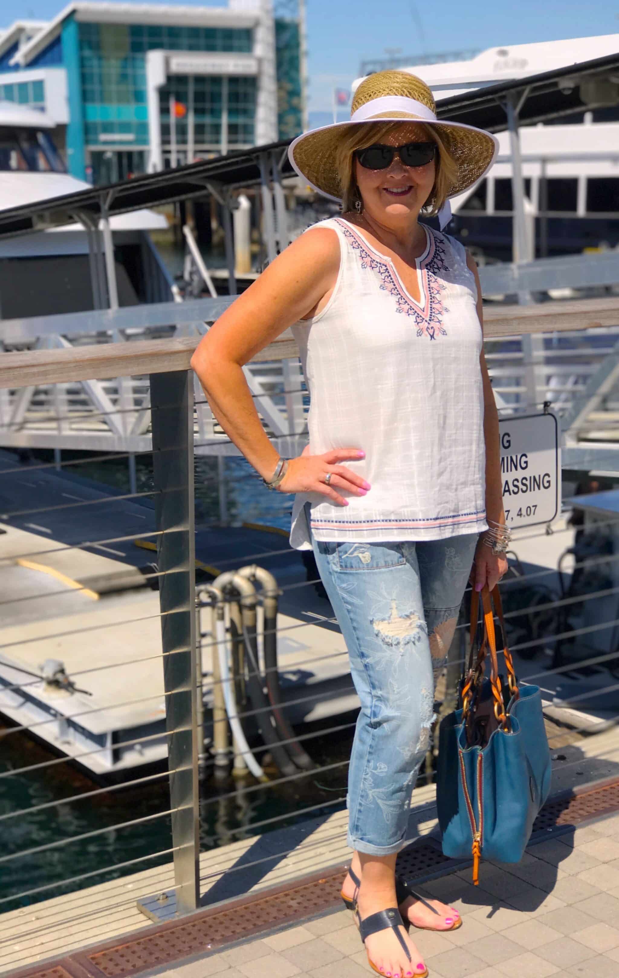 50 IS NOT OLD | EMBROIDERED JEANS AND TOP