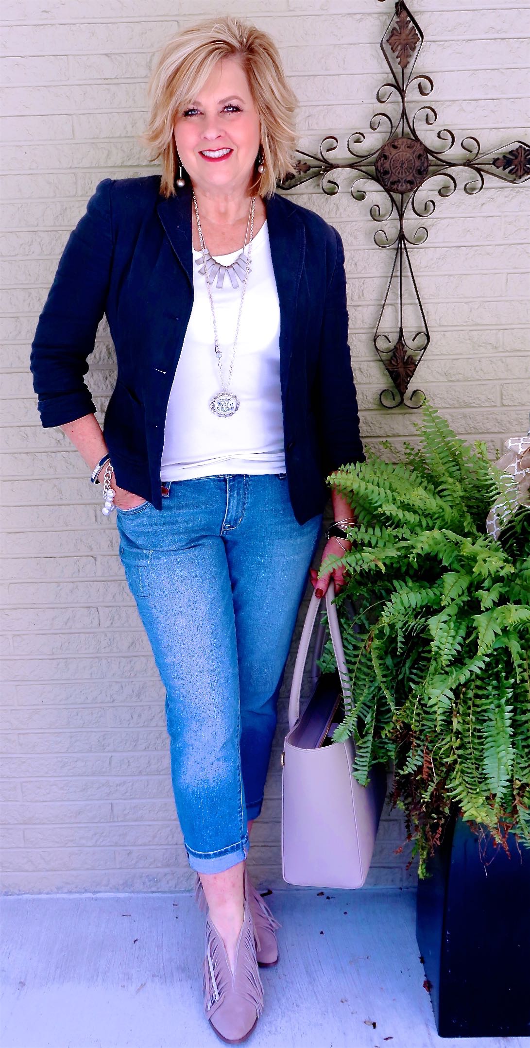 50 IS NOT OLD | BOYFRIEND JEANS AND A JACKET