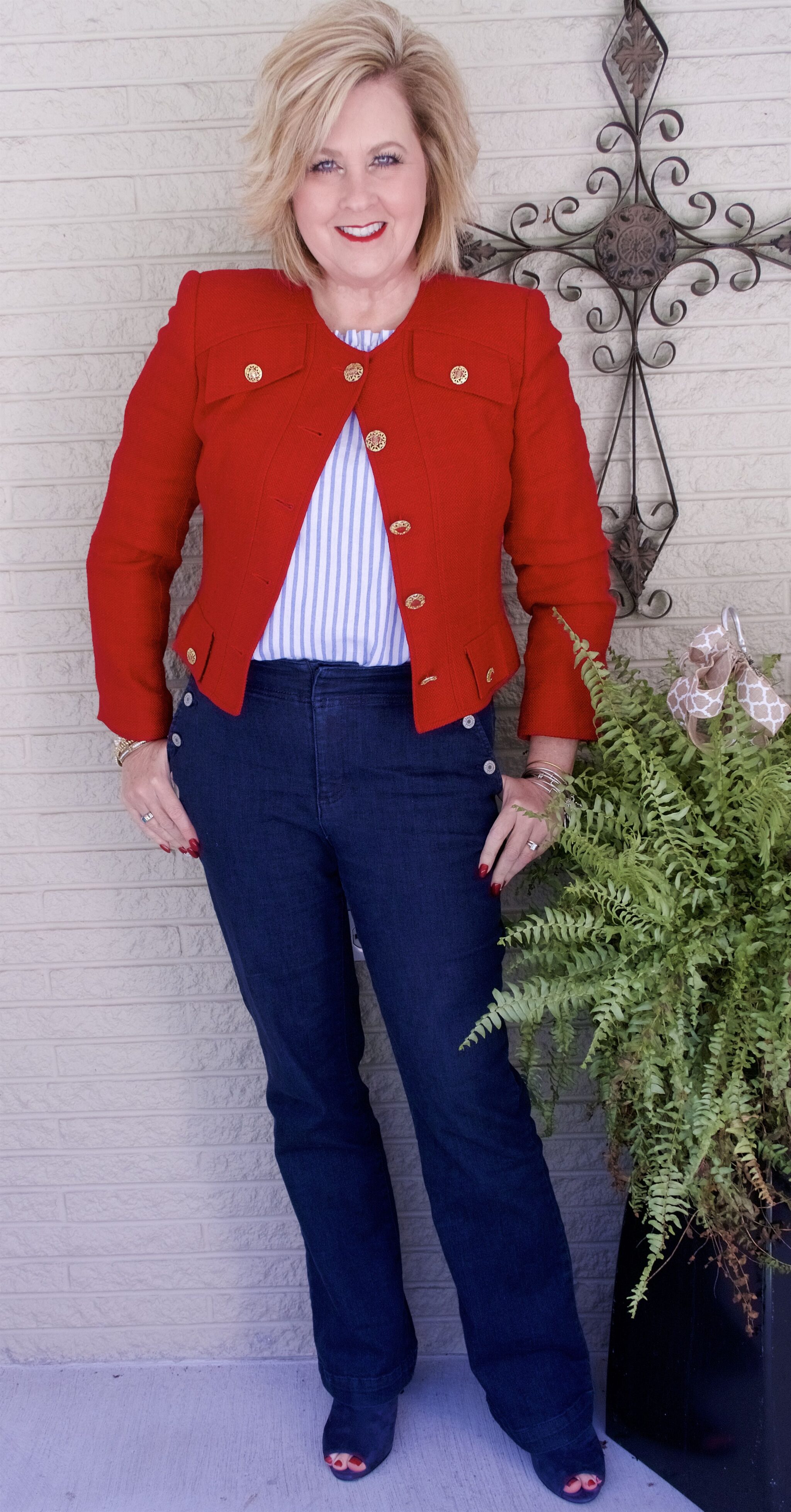 50 IS NOT OLD | SAILOR PANTS AND A CROP JACKET
