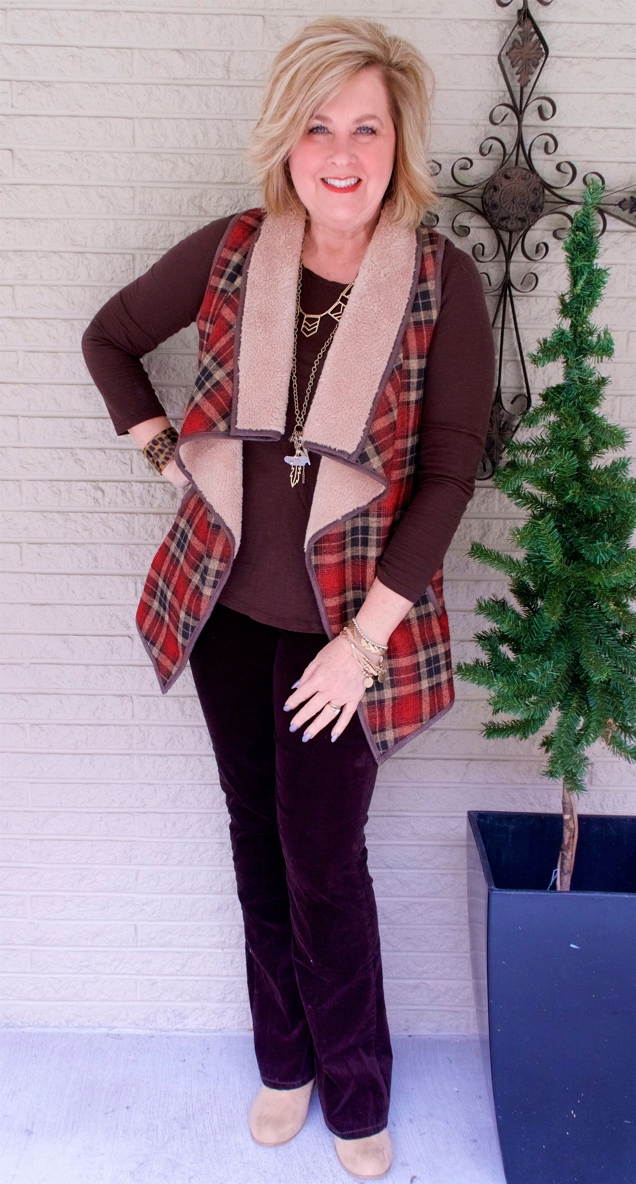 50 IS NOT OLD | STYLING A SHERPA VEST | FASHION OVER 40