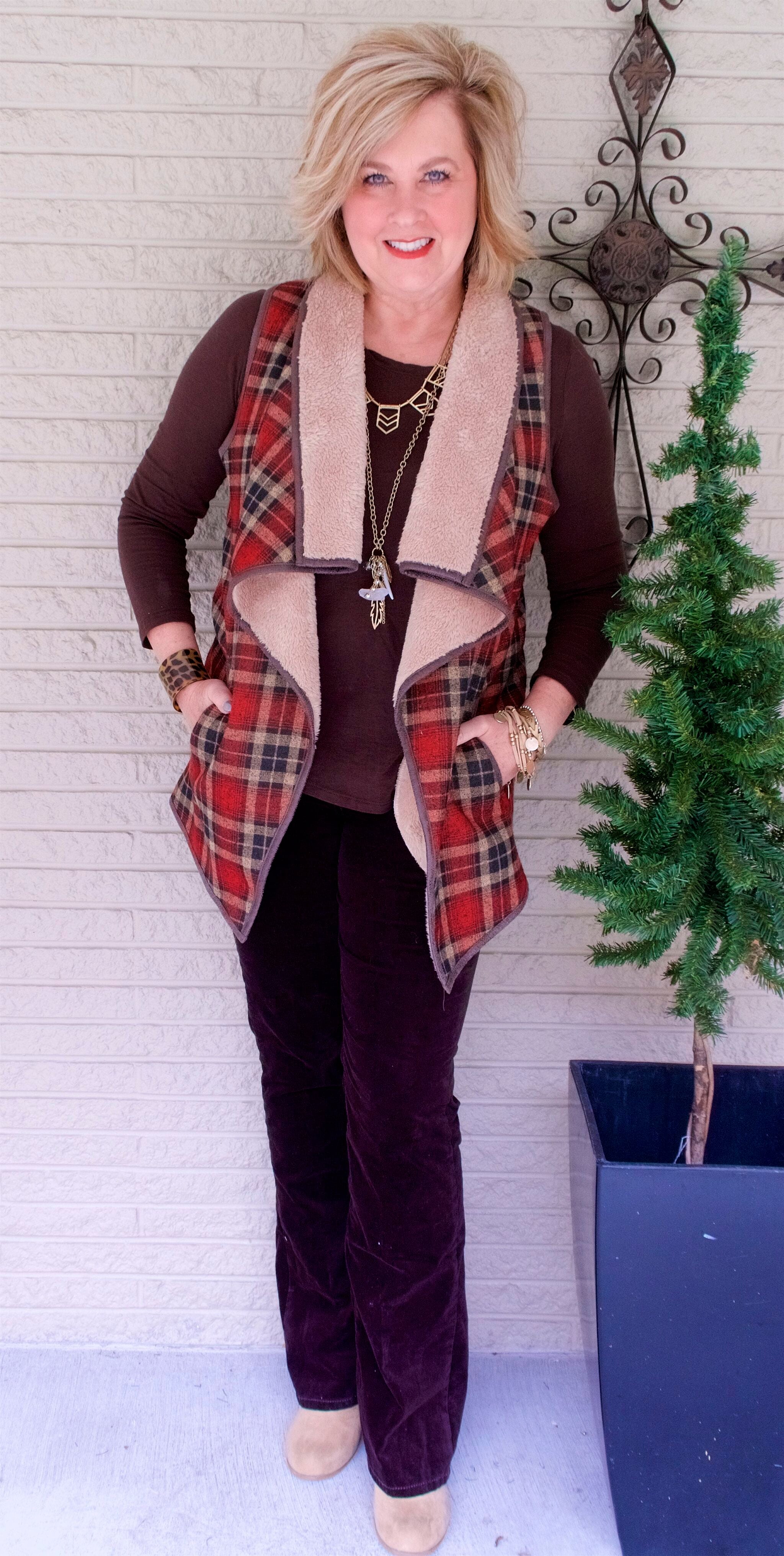 50 IS NOT OLD | STYLING A SHERPA VEST | FASHION OVER 40