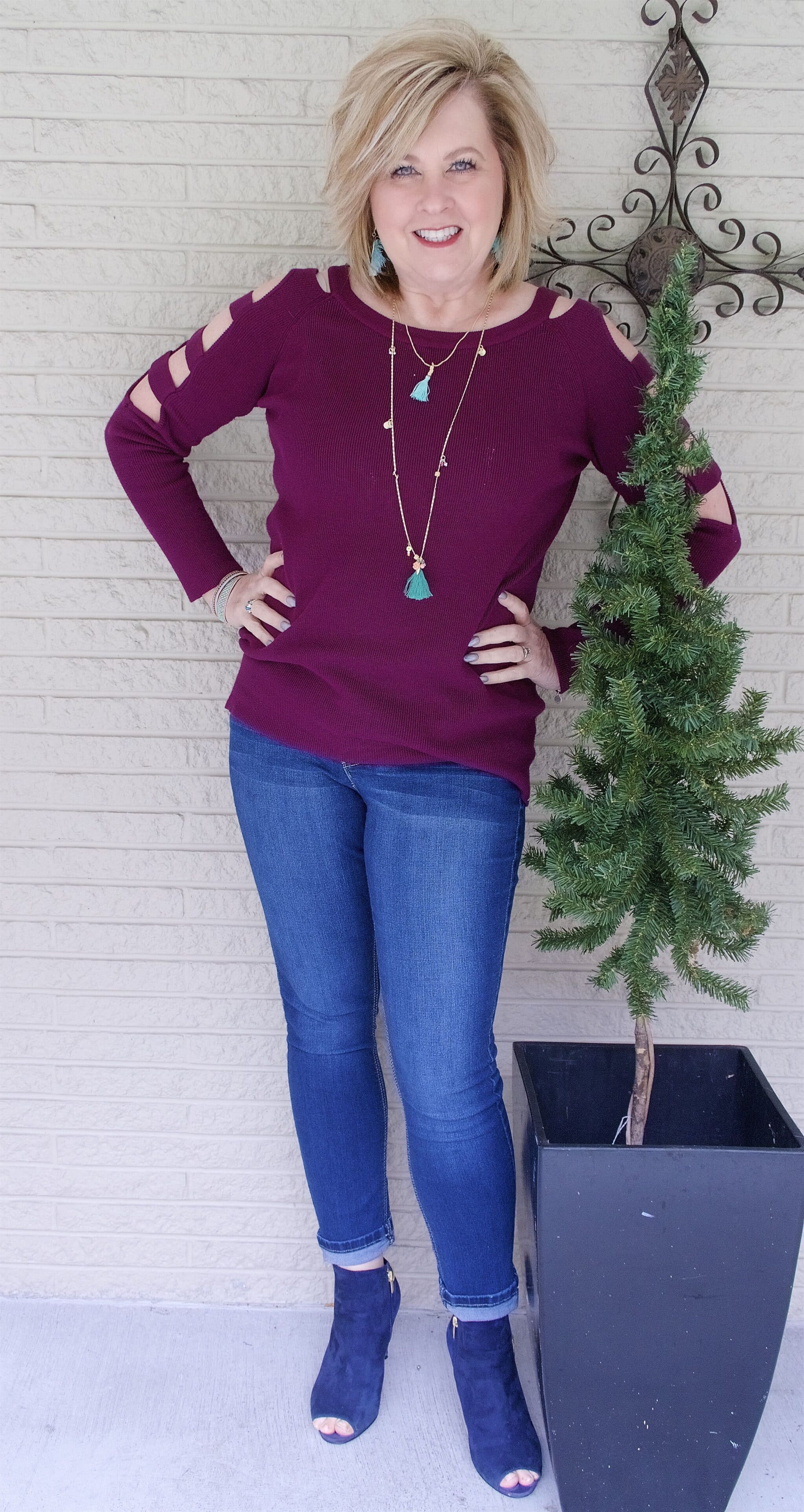 50 IS NOT OLD | PAIRING CLARET AND TURQUOISE TOGETHER | FASHION OVER 40