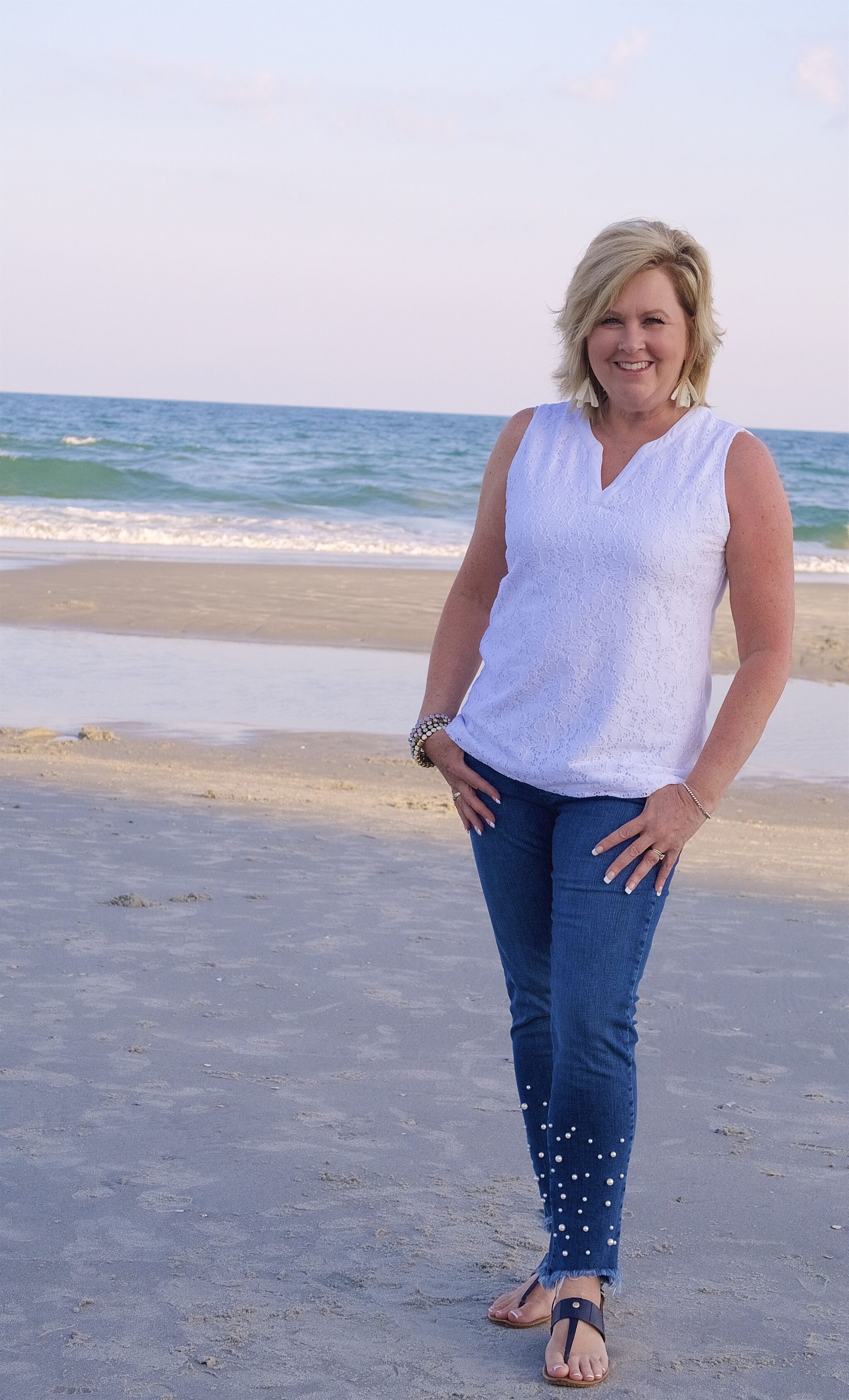 50 IS NOT OLD | PEARL EMBELLISHED JEANS | FASHION OVER 40