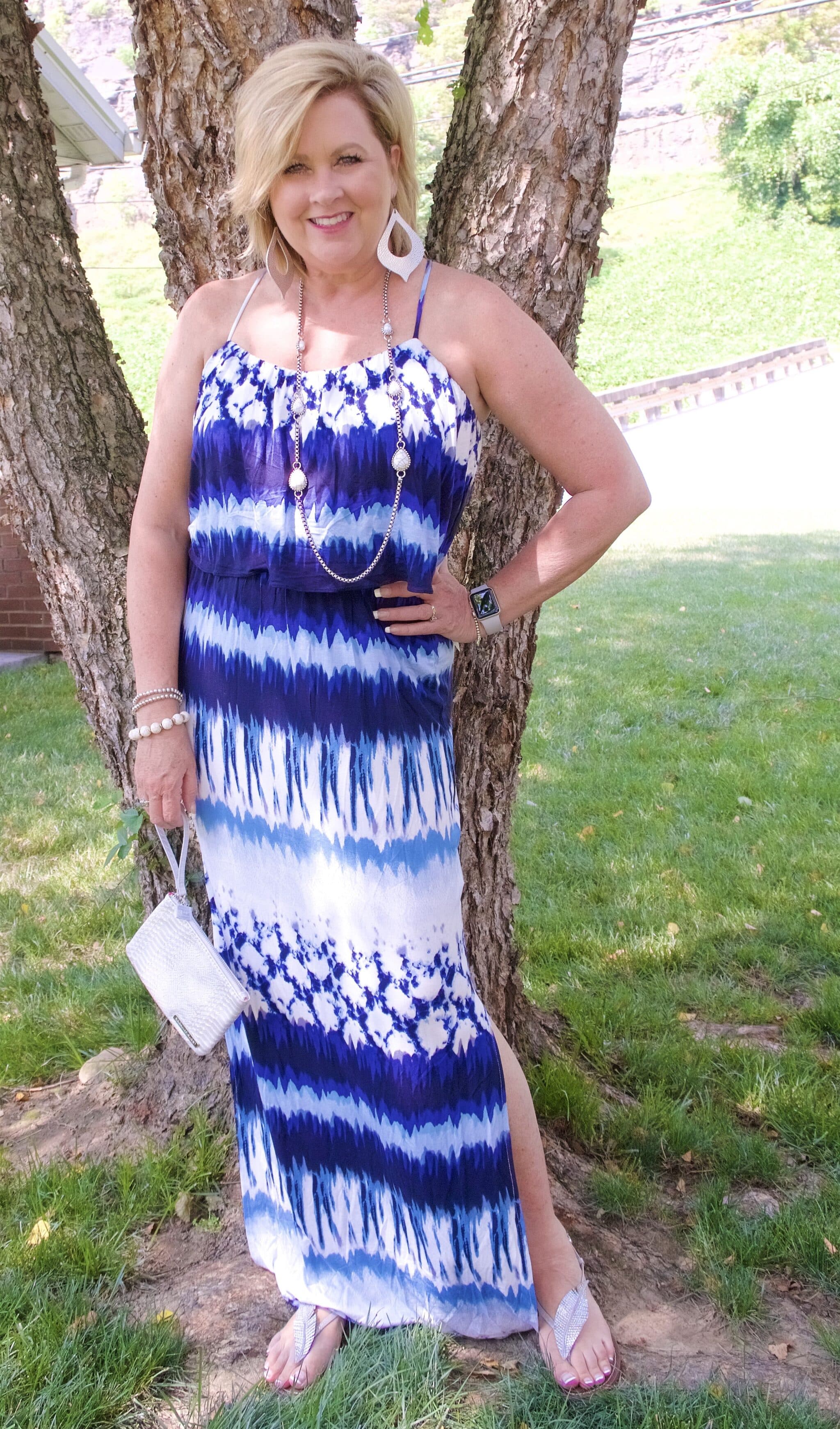 50 IS NOT OLD | TIE-DYE POPOVER MAXI DRESS | FASHION OVER 40