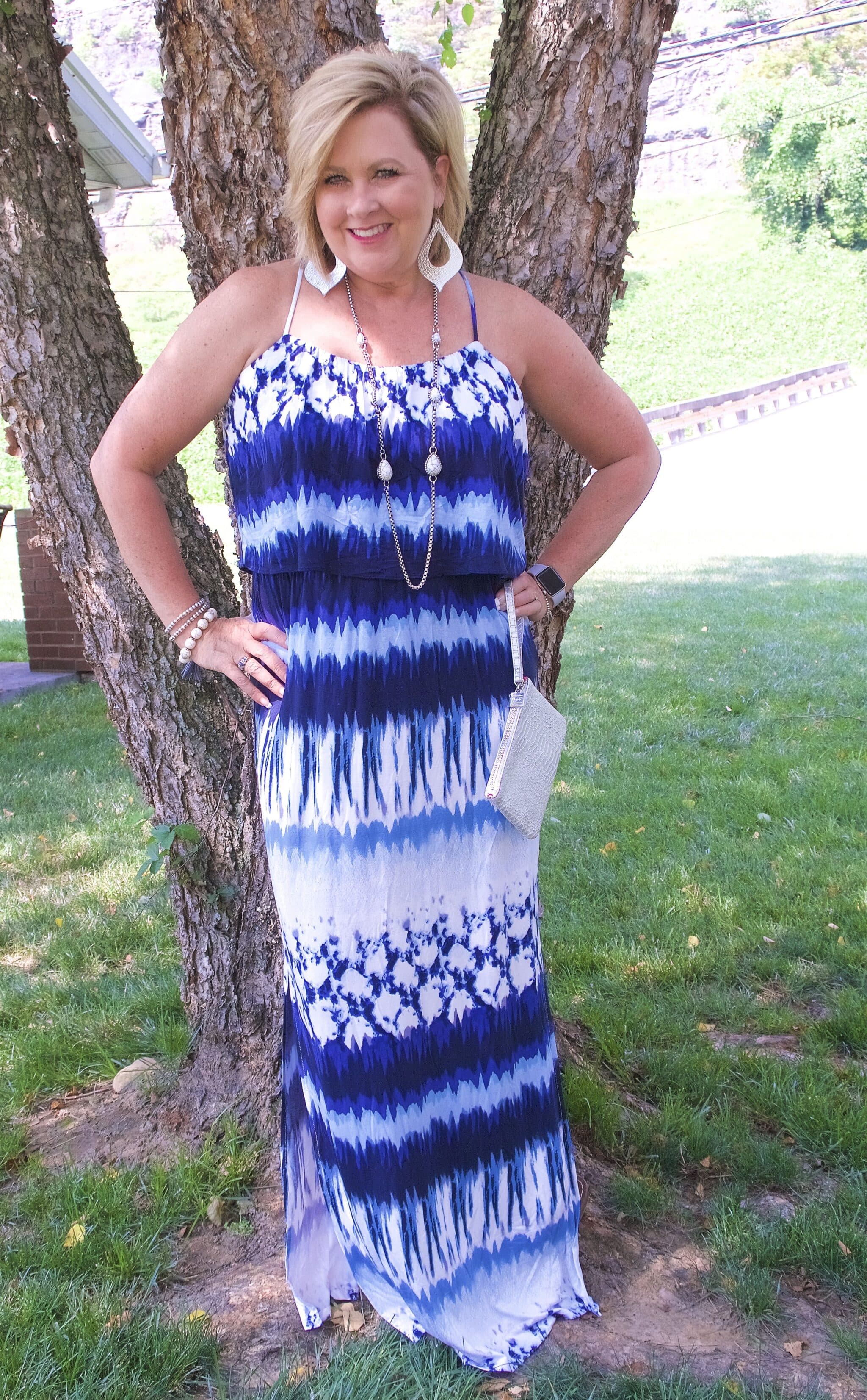50 IS NOT OLD | TIE-DYE POPOVER MAXI DRESS | FASHION OVER 40