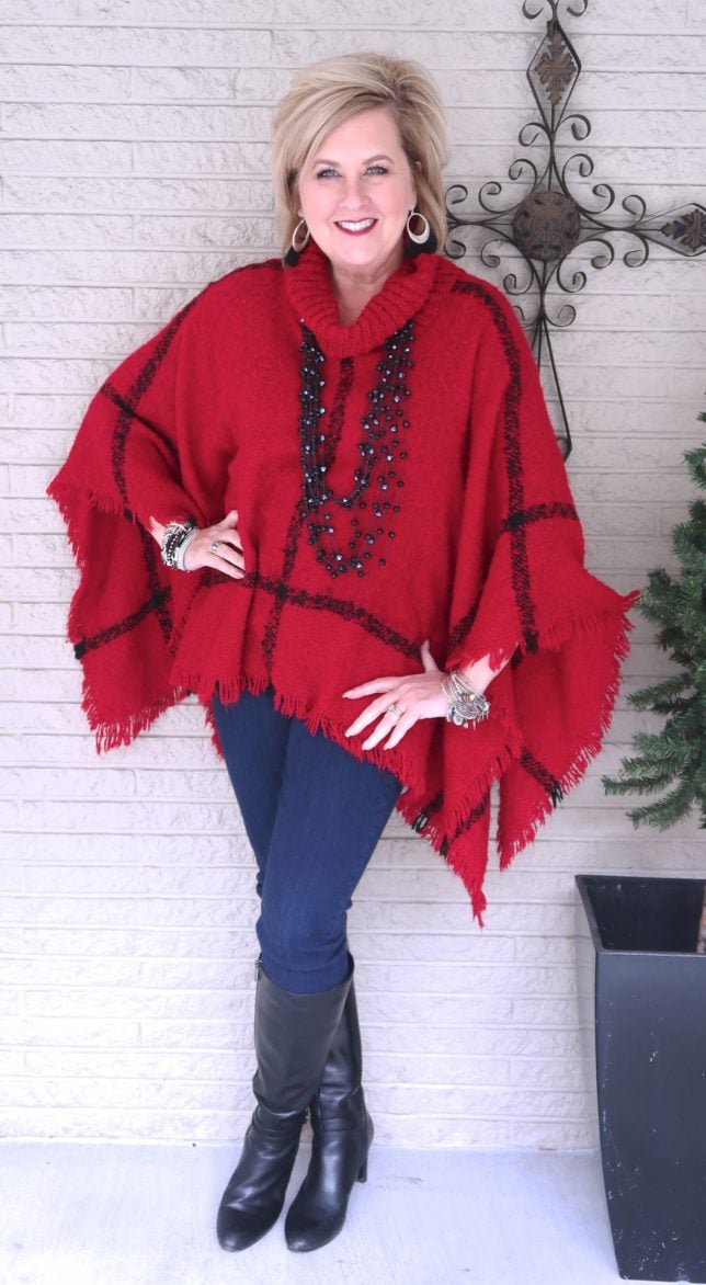 50 IS NOT OLD | BUFFALO PLAID STYLE PONCHO | FASHION OVER 40