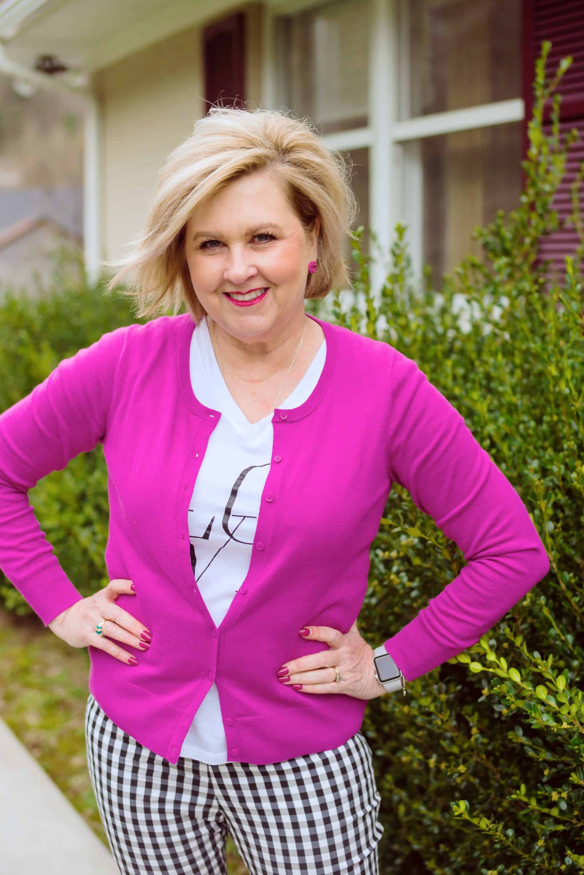 50 IS NOT OLD | ADDING A POP OF COLOR TO BLACK AND WHITE | FASHION OVER 40