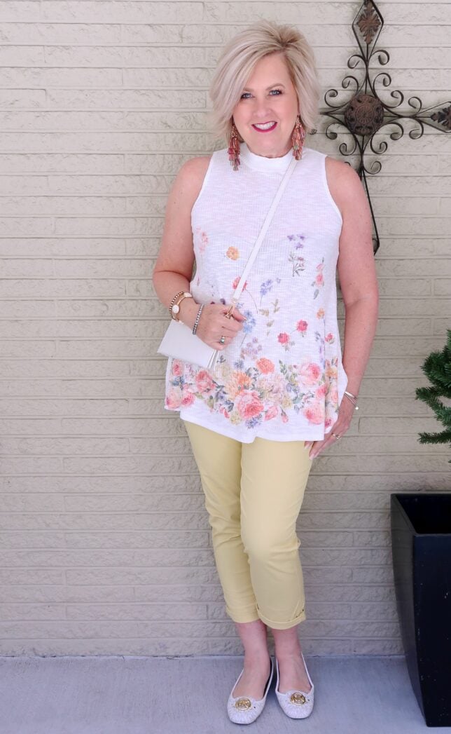 50 IS NOT OLD | GIRLFRIEND PANTS AND A FLORAL TOP | FASHION OVER 40