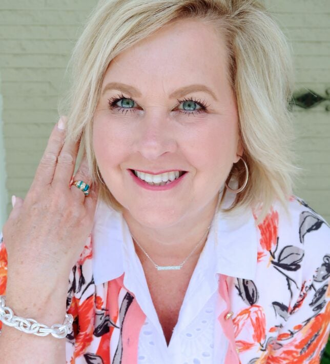 50 IS NOT OLD | A WHITE EYELET SHIRT DRESS AND A CARDIGAN | FASHION OVER 40