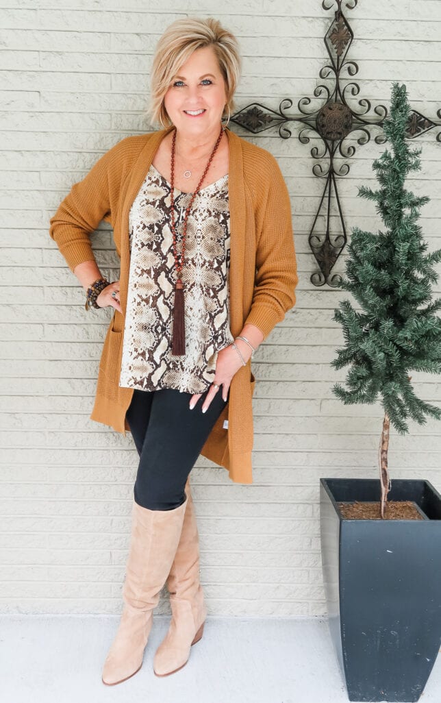 Snakeskin top with Knee Boots