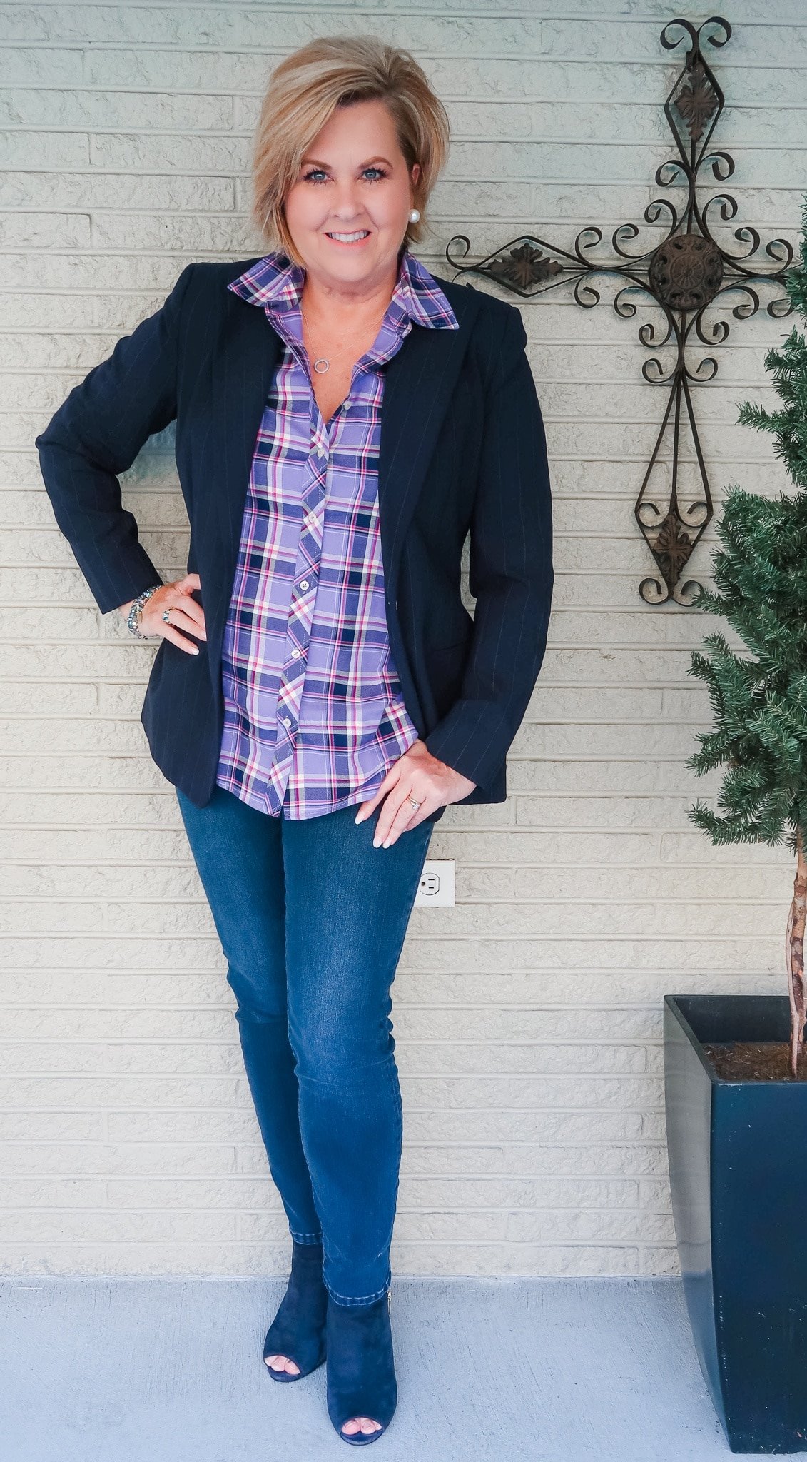 Plaid shirt and Jeans