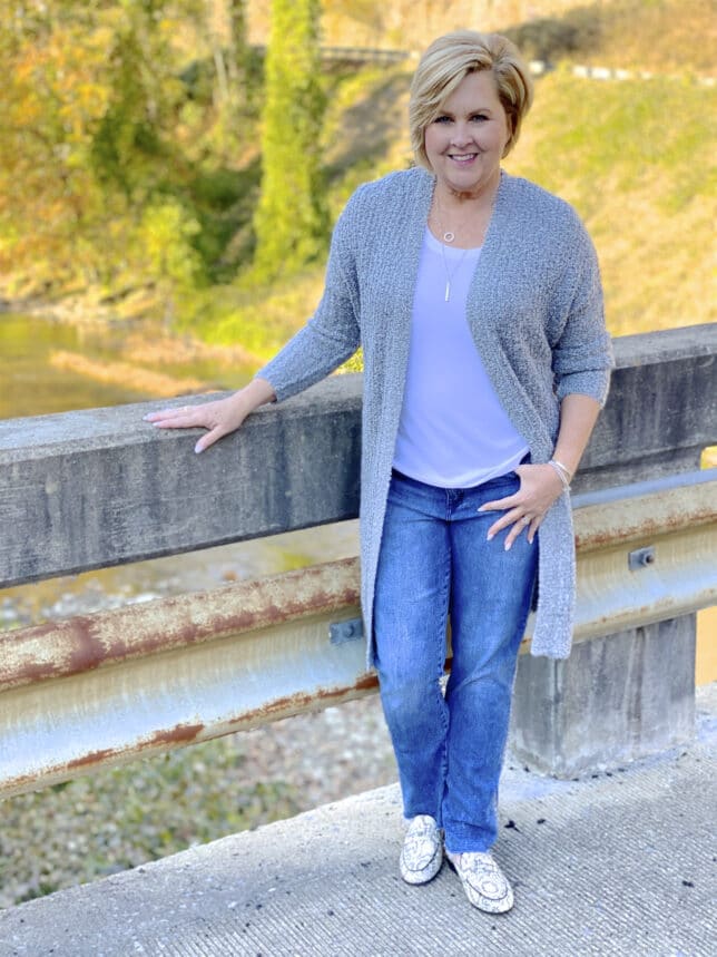 A cardigan will complete your outfit
