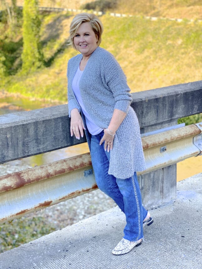 jeans and a cardigan for a complete fall look