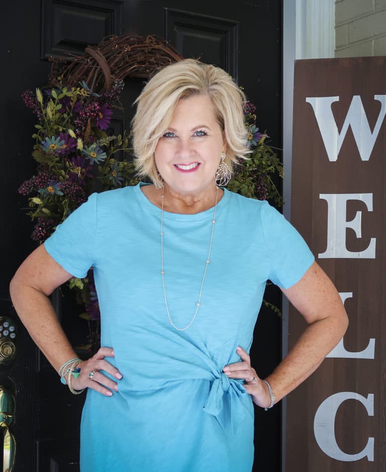 Fashion Blogger Tania Stephens is wearing a gorgeous blue side-tie dress