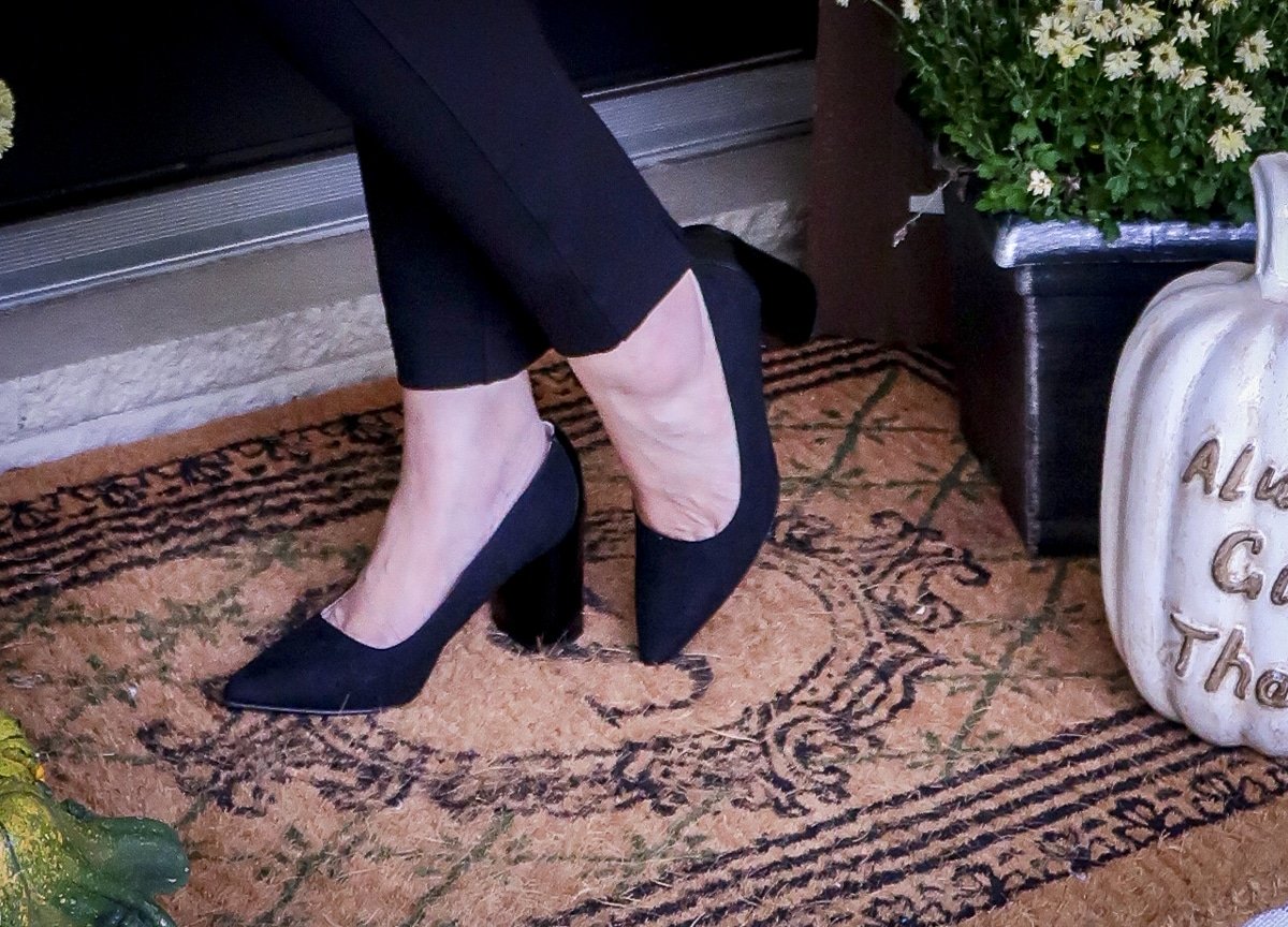 Fashion Blogger 50 Is Not Old is styling black block heels