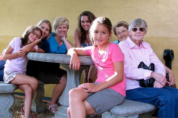 Fashion Blogger 50 Is Not Old's grandmother on a 4 generation trip to the Biltmore