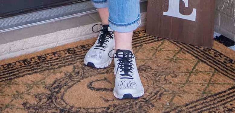 Fashion Blogger 50 Is Not Old is wearing On Cloud sneakers