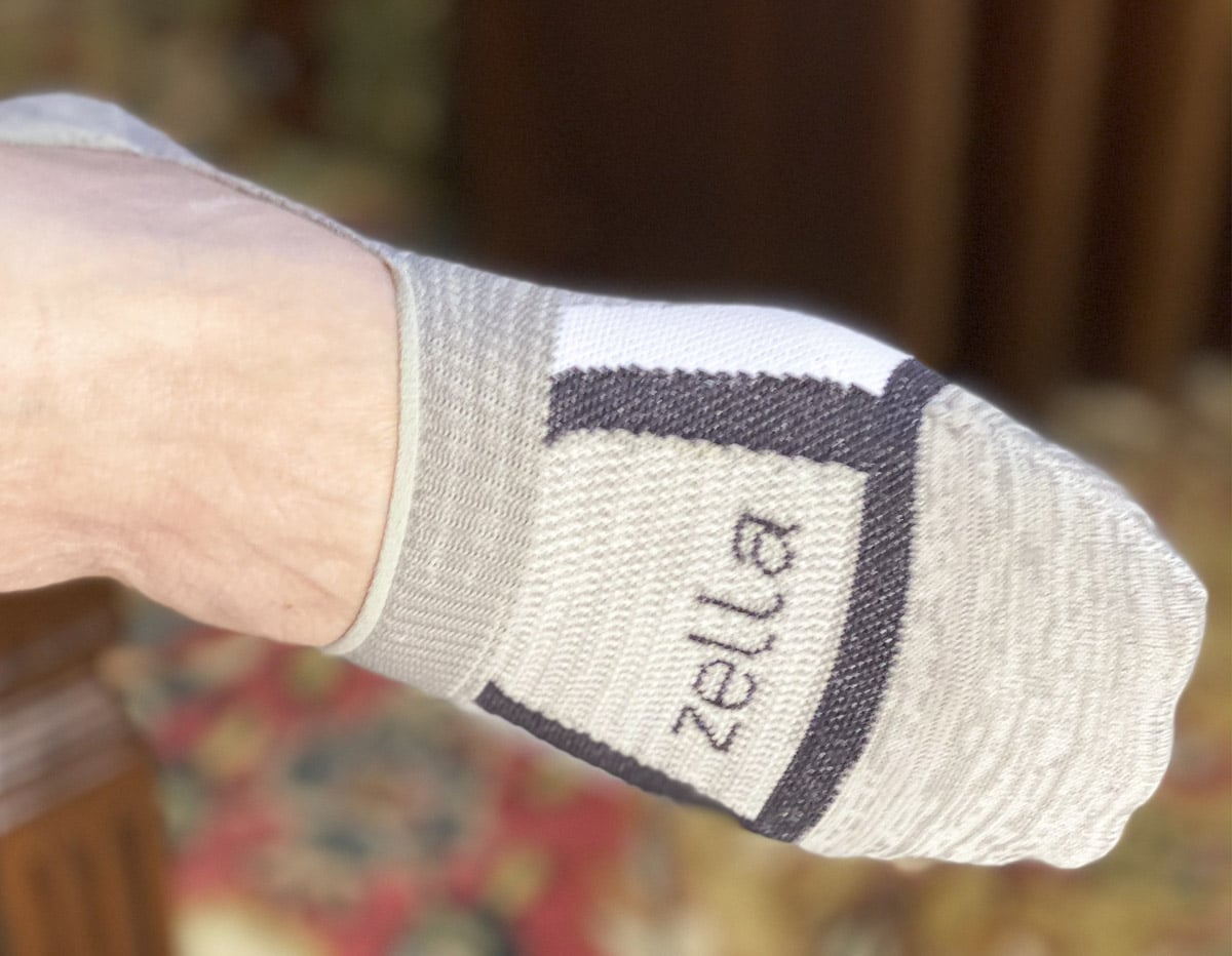 Fashion Blogger 50 Is Not Old is wearing her Zella socks to go walking