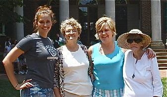 Fashion Blogger 50 Is Not Old's grandmother, mother, and daughter from a trip to Monticello