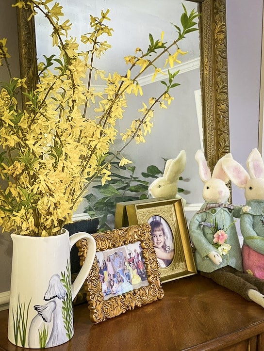 Fashion Blogger 50 Is Not Old's forsythia bush bouquet