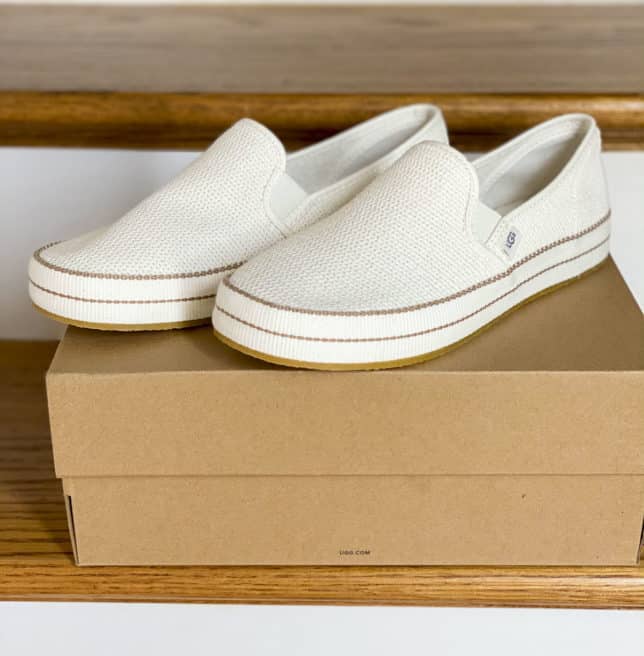 Fashion Blogger 50 Is Not Old is trying a pair of UGG Bren white sneakers for summer