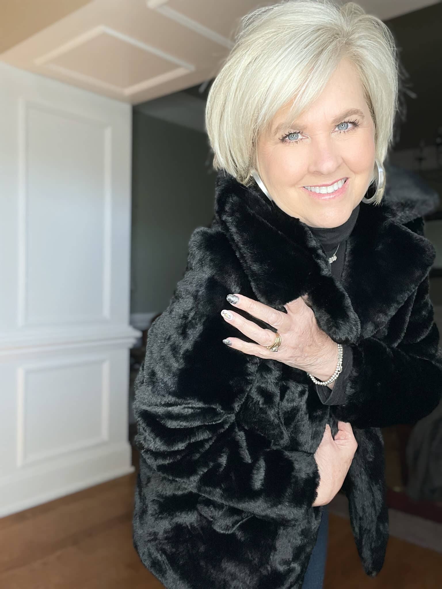 Over 40 Fashion Blogger, Tania Stephens is keeping warm in her affordable coats from Walmart9
