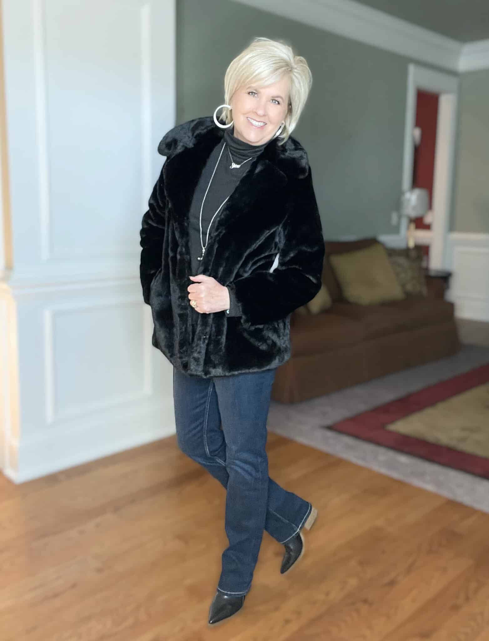 Over 40 Fashion Blogger, Tania Stephens is keeping warm this winter is her affordable coats from Walmart