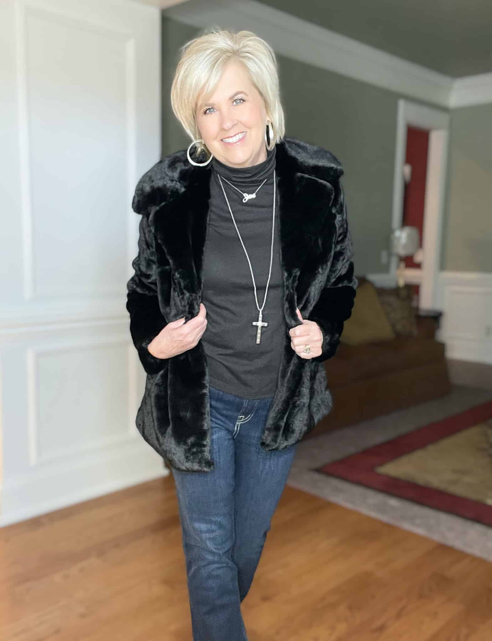 Over 40 Fashion Blogger, Tania Stephens is keeping warm in her affordable coats from Walmart8