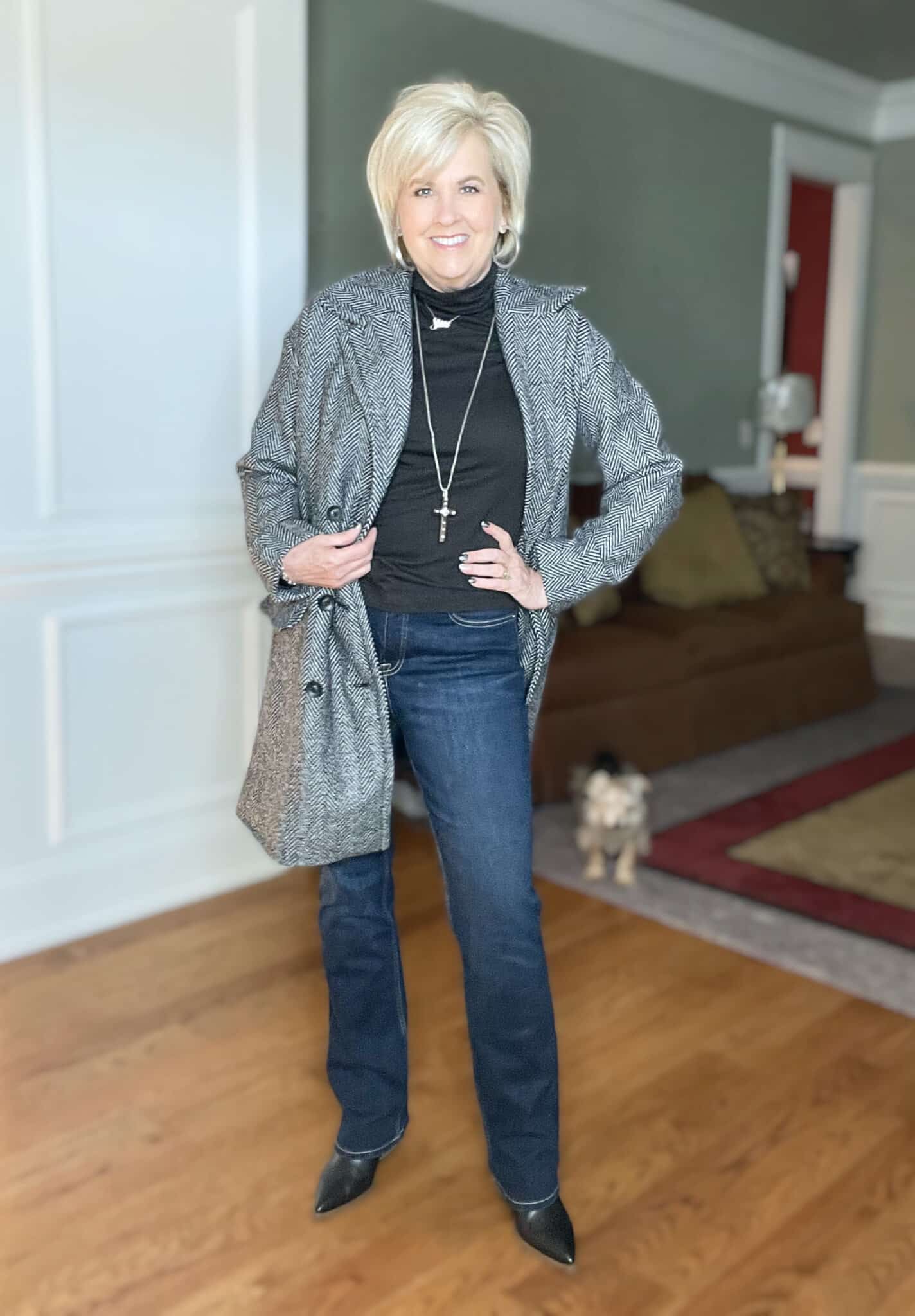 Over 40 Fashion Blogger, Tania Stephens is staying warm is her affordable coats from Walmart
