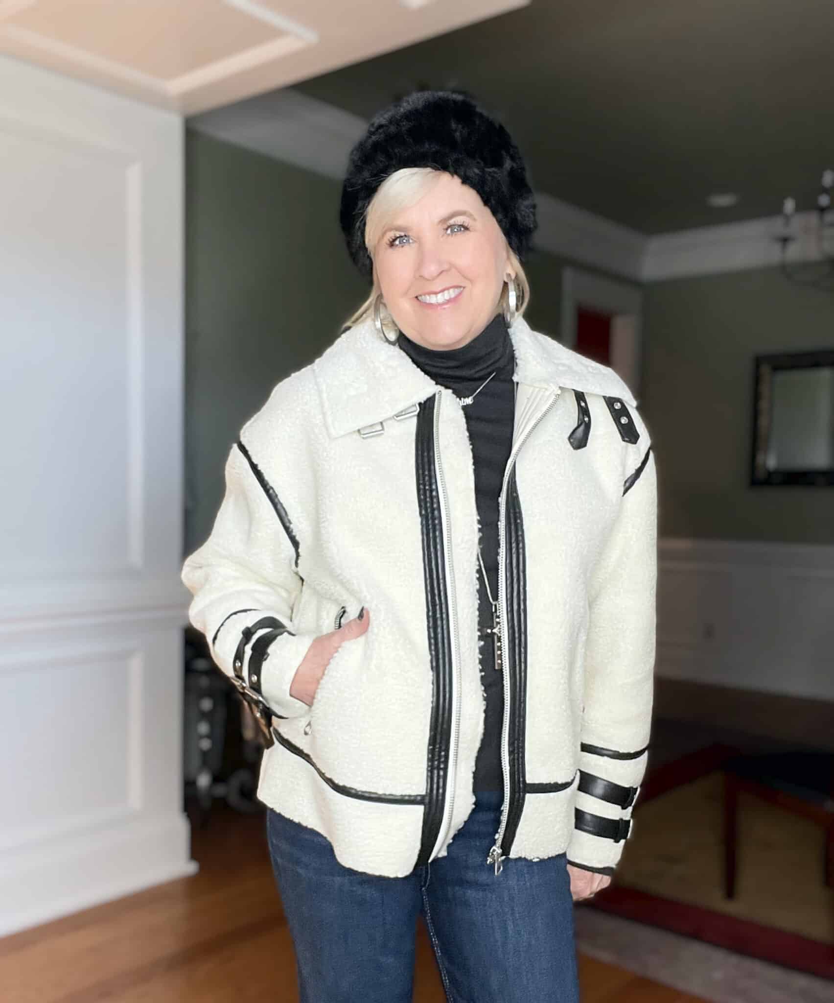 Over 40 Fashion Blogger, Tania Stephens is keeping warm in her affordable coats from Walmart15
