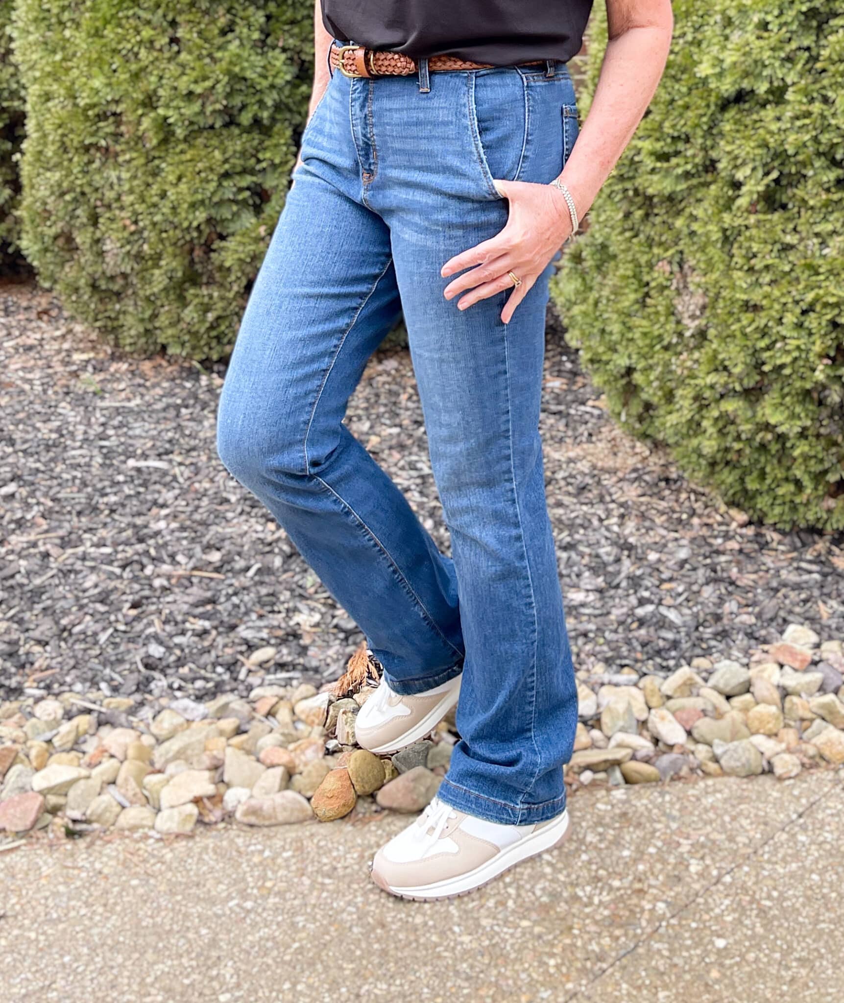 Over 40 Fashion Blogger, Tania Stephens is styling affordable jeans from Walmart 2