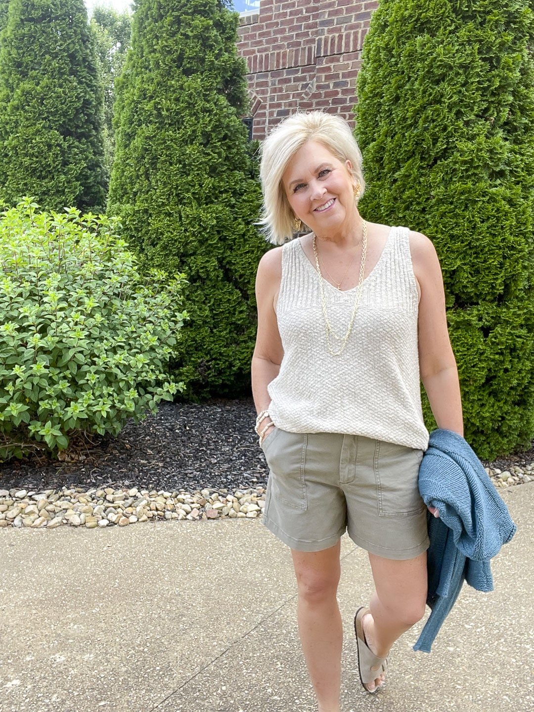 Over 40 Fashion Blogger, Tania Stephens is styling an outfit in shades of green 25
