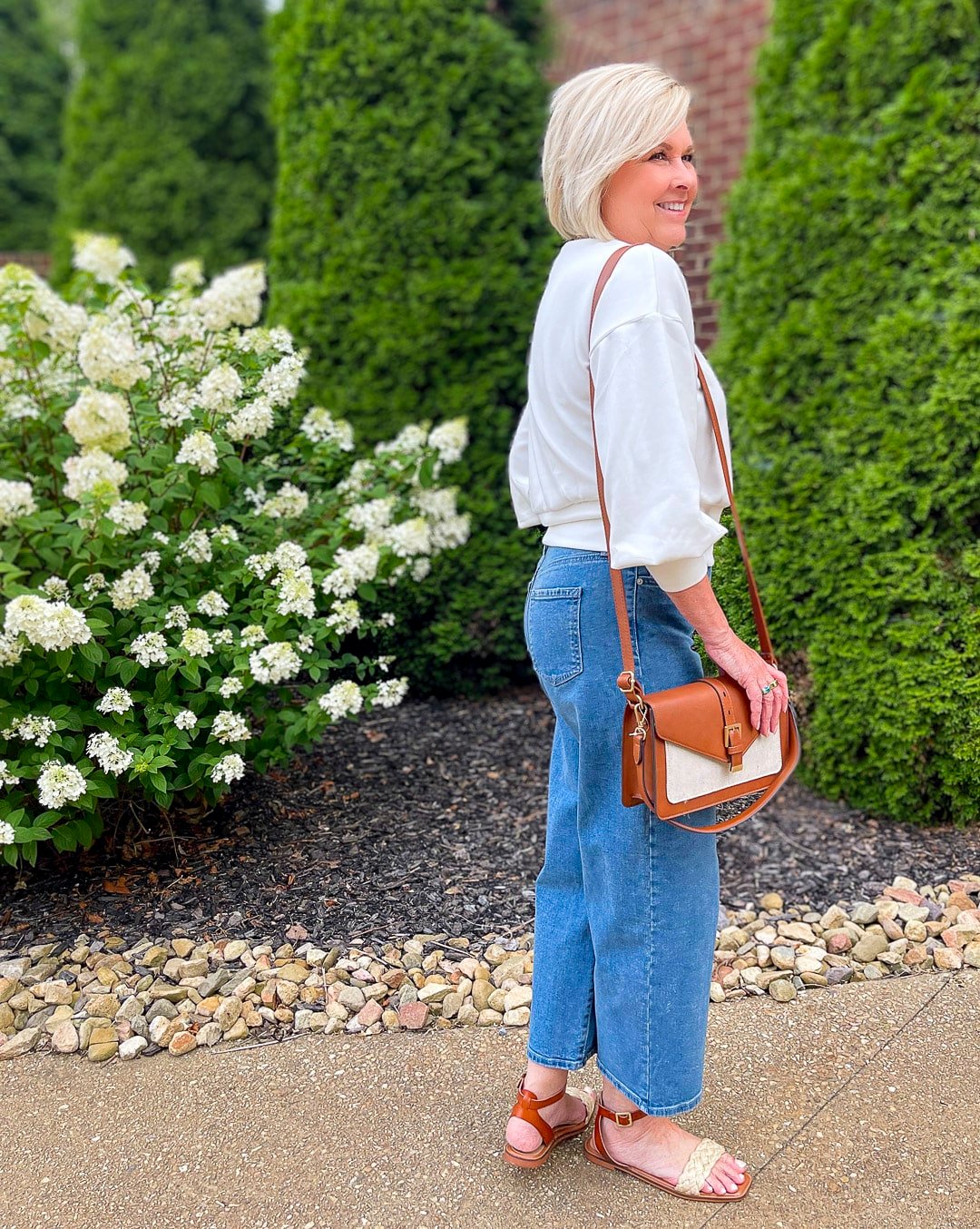 Over 40 Fashion Blogger, Tania Stephens is wearing one top two ways from Walmart30