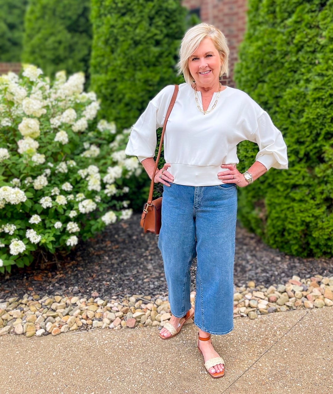 Over 40 Fashion Blogger, Tania Stephens is wearing one top two ways from Walmart31