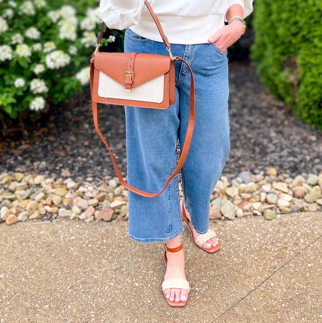 Over 40 Fashion Blogger, Tania Stephens is wearing one top two ways from Walmart 35