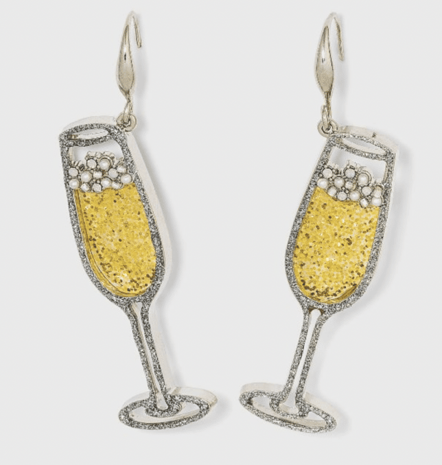 Champagne Glass Drop Earrings