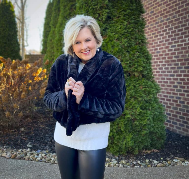 Over 40 Fashion Blogger, Tania Stephens is wearing black holiday outfits from Nordstrom12