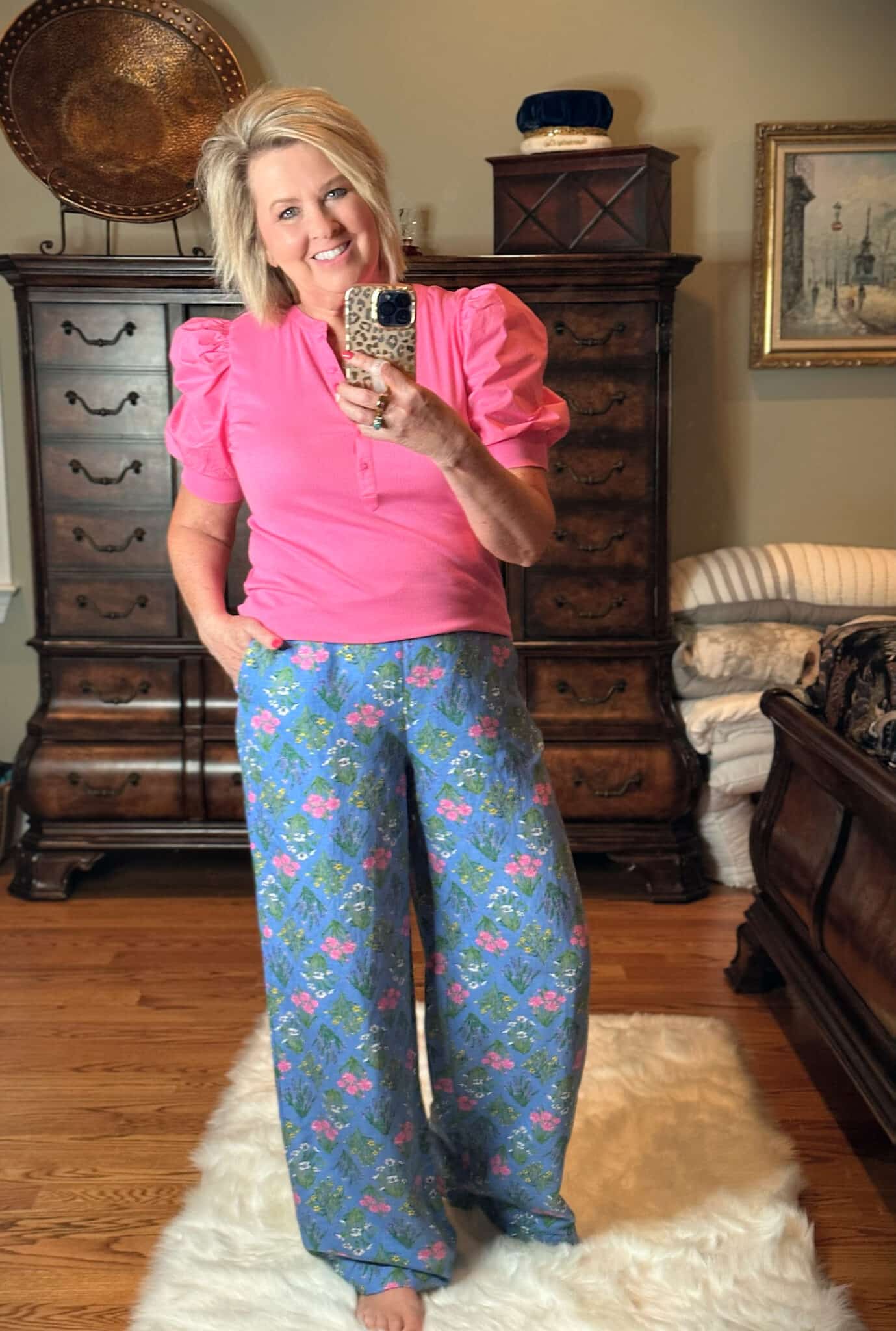 spring trend to try colored printed pants from Loft
