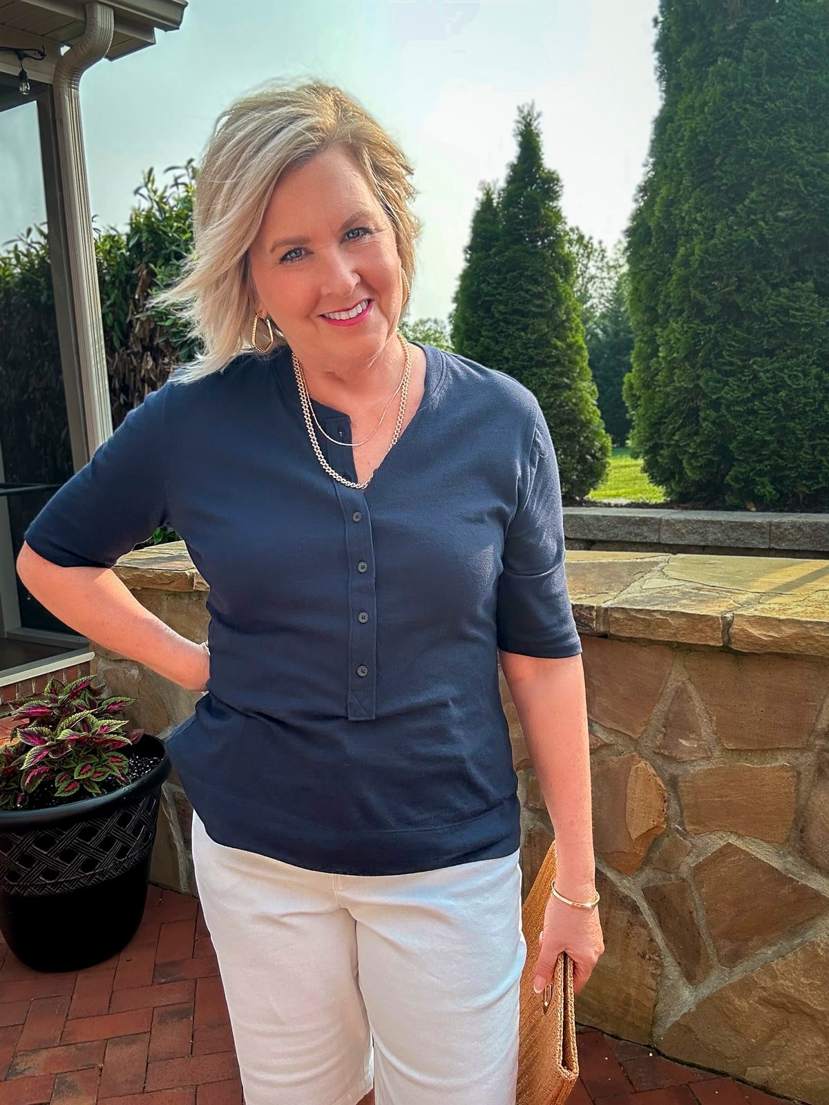 Over 50 Fashion Blogger, Tania Stephens, is styling the best bermuda shorts for women over 50 -19