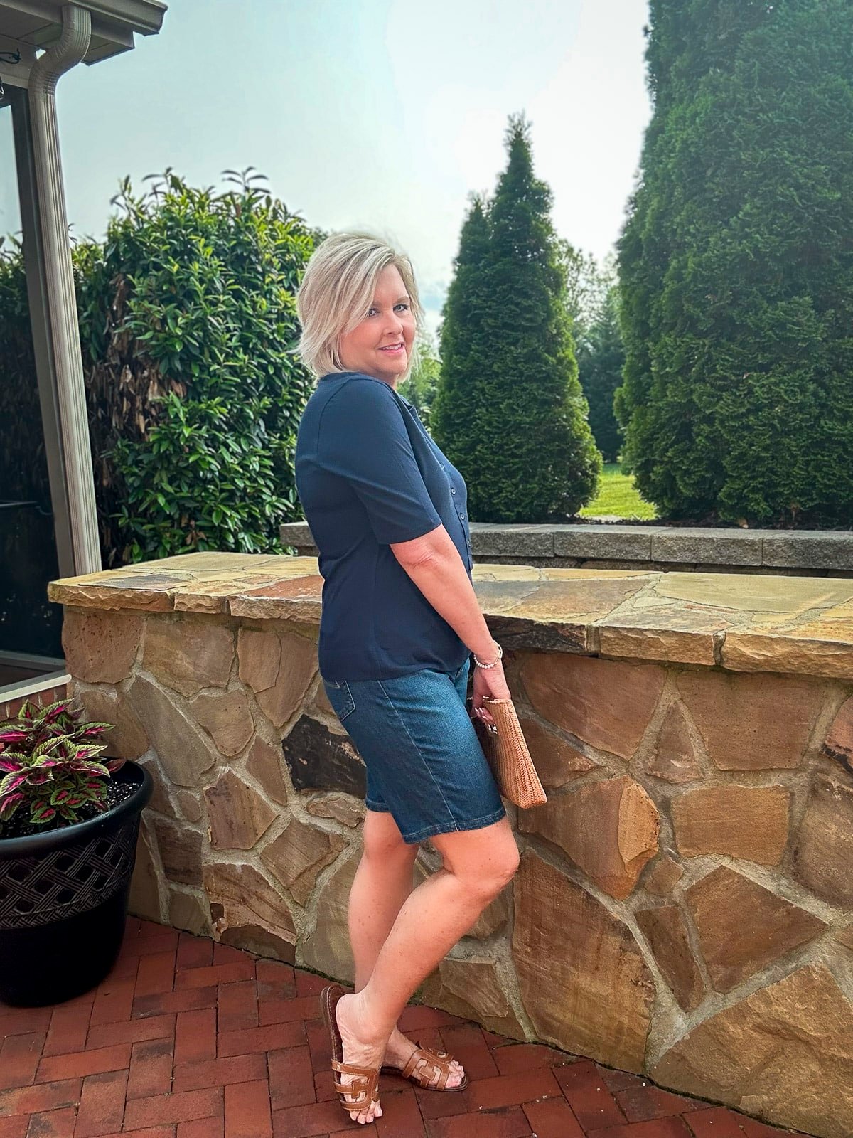 Over 50 Fashion Blogger, Tania Stephens, is styling the best bermuda shorts for women over 50 -28