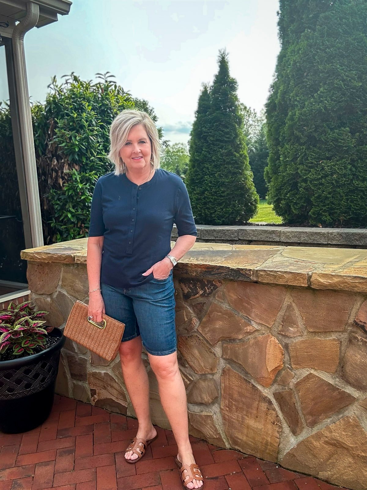 Over 50 Fashion Blogger, Tania Stephens, is styling the best bermuda shorts for women over 50 -29