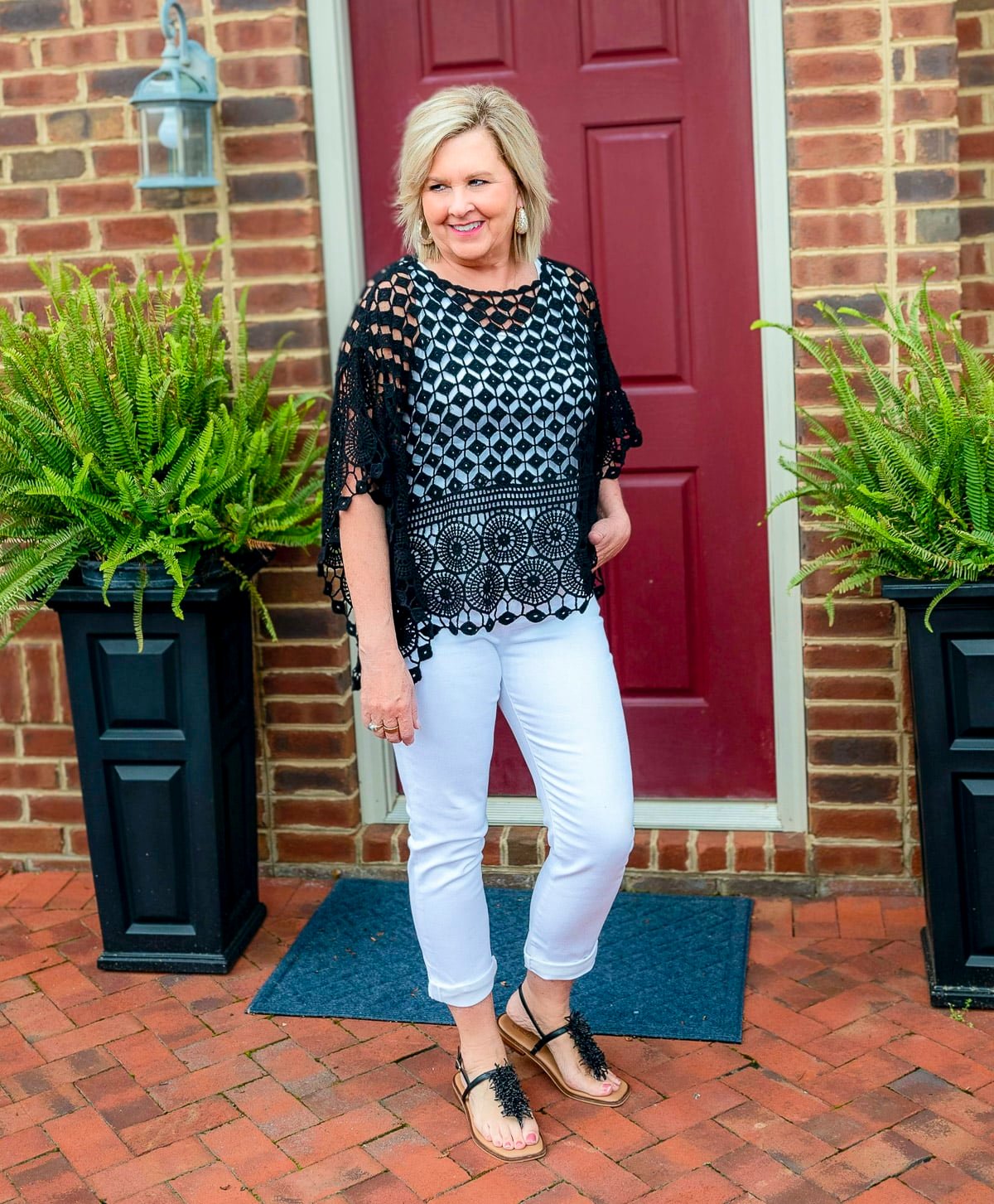 Over 50 Fashion Blogger, Tania Stephens is styling black and white summer styles from Chico's 14