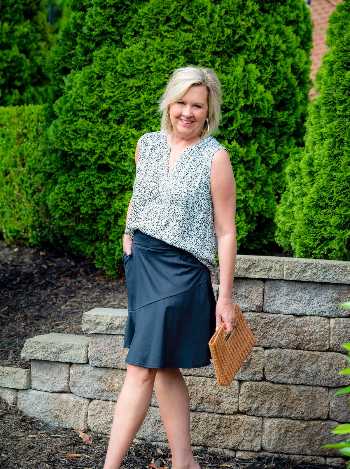 Over 50 Fashion Blogger, Tania Stephens is styling The Best Skorts for women over 50 in Different Lengths3