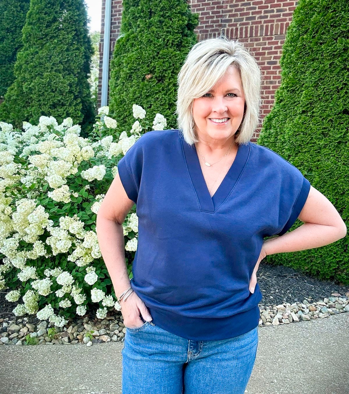 Over 50 Fashion Blogger, Tania Stephens is doing a GAP try on haul with jeans and a sweatshirt2