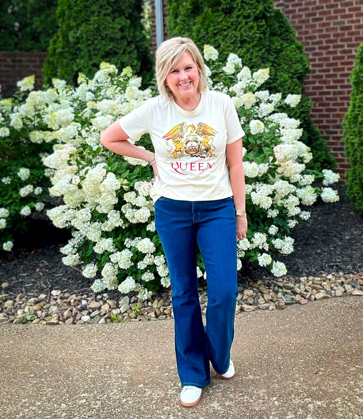 Over 50 Fashion Blogger, Tania Stephens is styling my favorite vintage graphic tees to wear
