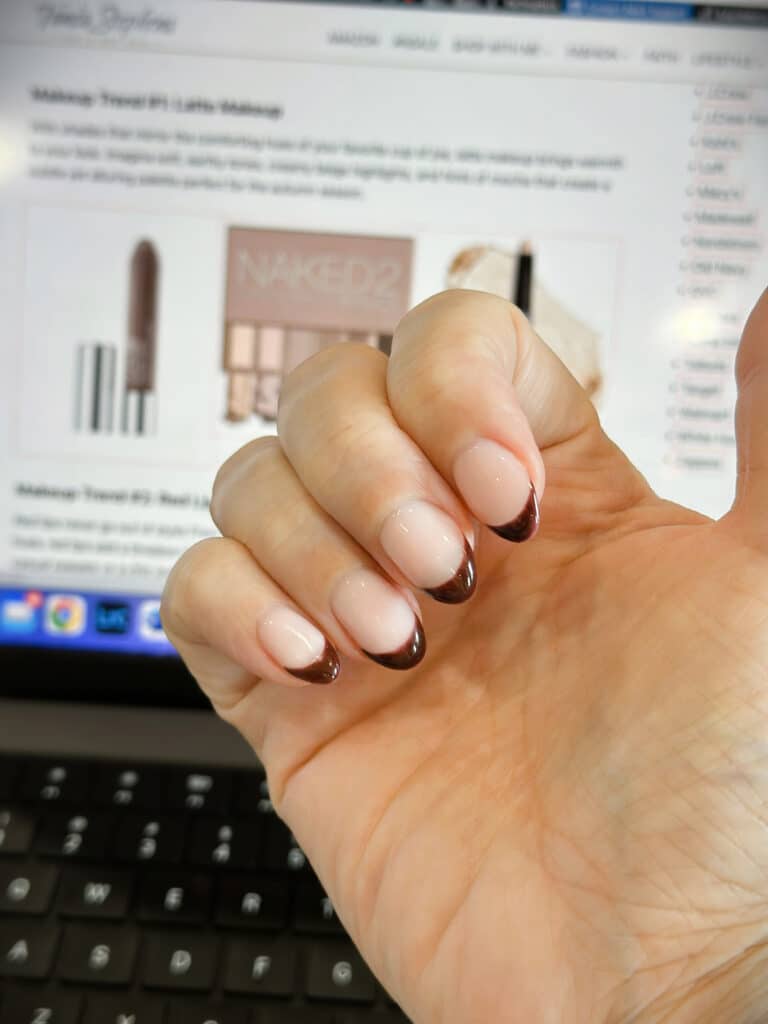 Crimson Red French Manicure variation